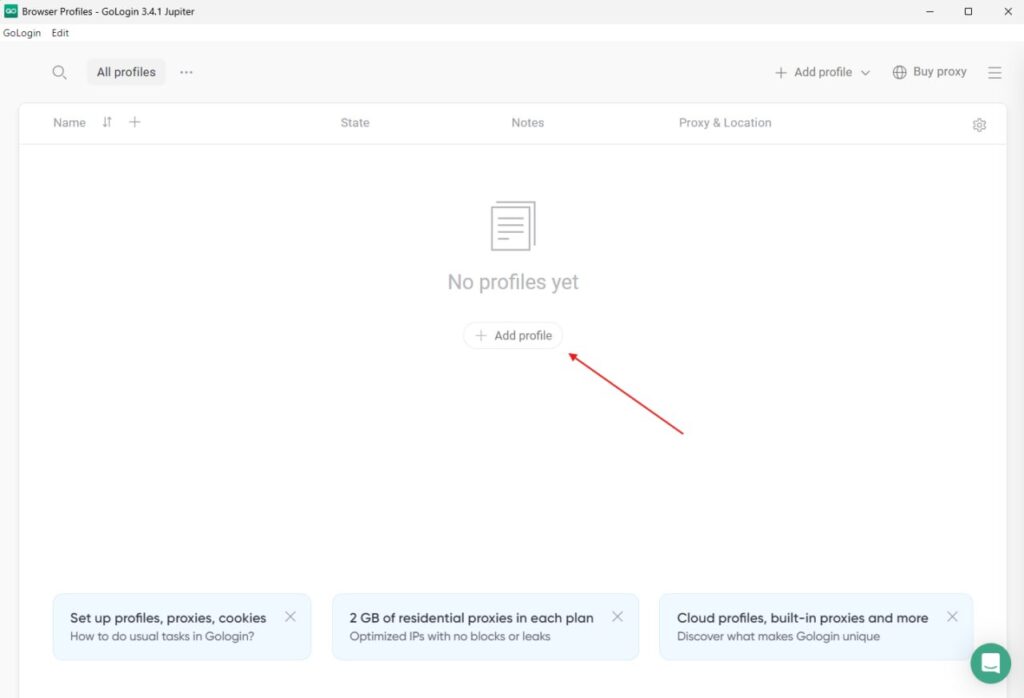 gologin profile creation