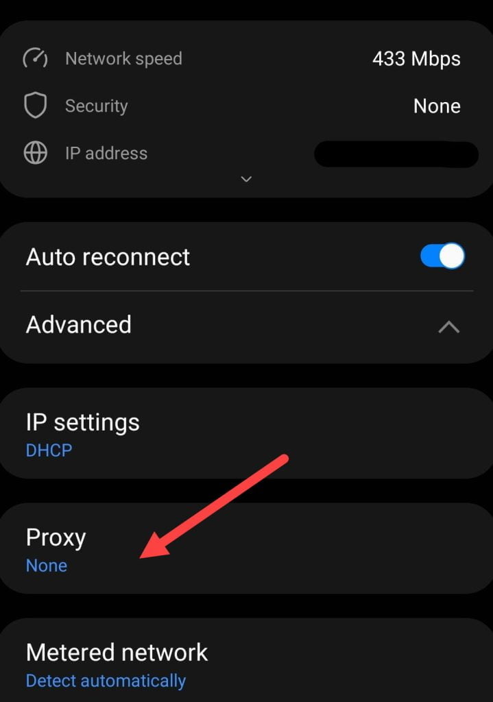proxy settings for android