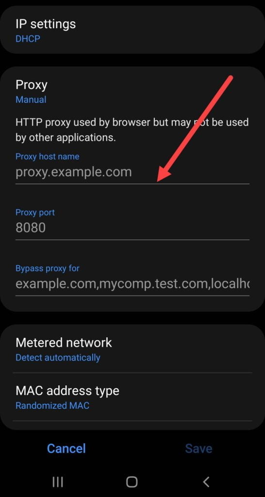 Setting up proxy on Android