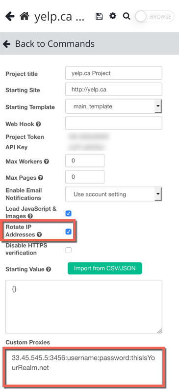 Parsehub Proxy Integration 6