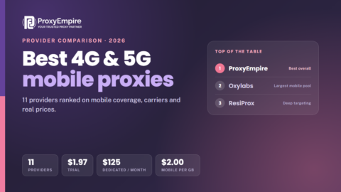 Best 4G and 5G mobile proxies 2026 - rotating and dedicated mobile proxy prices compared