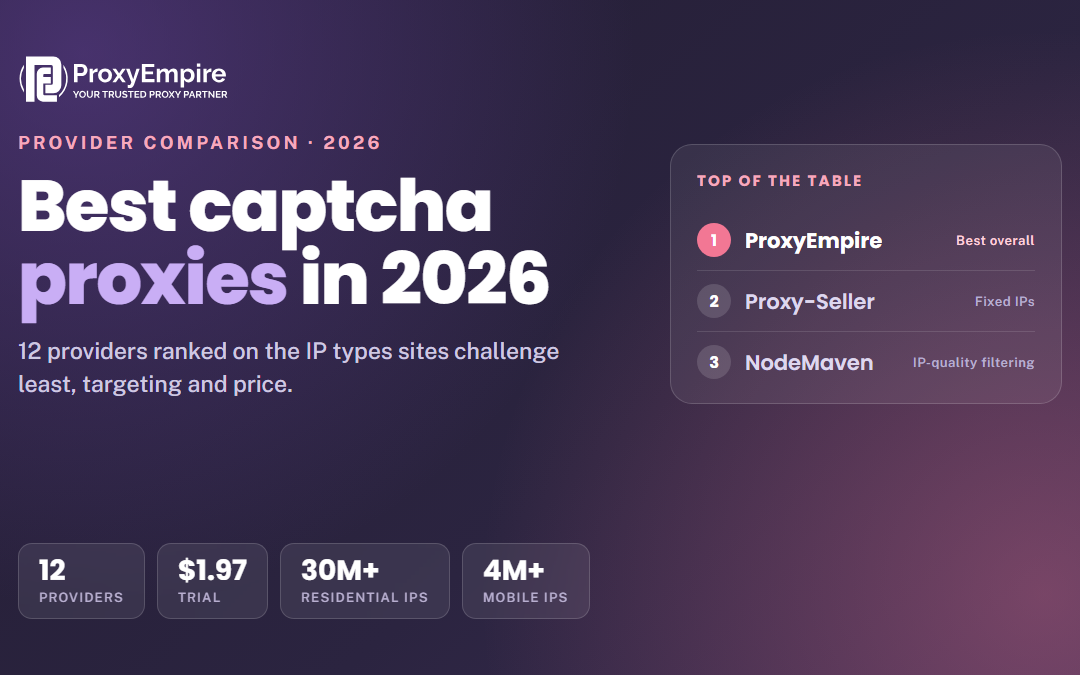 Best Captcha Proxies in 2026: 12 Providers Compared