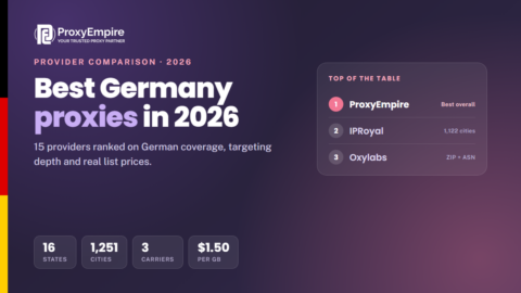 Germany proxies comparison 2026 - residential, mobile, datacenter and static German IPs