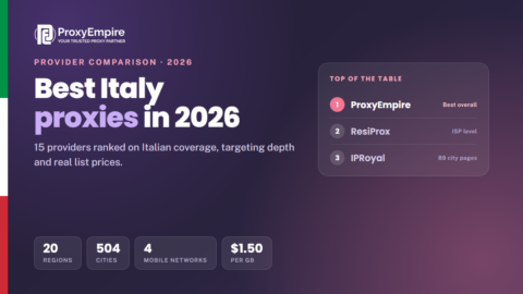 Italy proxies comparison 2026 - residential, mobile, datacenter and static Italian IPs