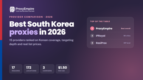 South Korea proxies comparison 2026 - residential, mobile, datacenter and static Korean IPs