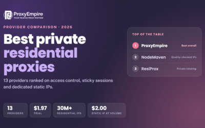 Best Private Residential Proxies in 2026: 13 Providers Compared