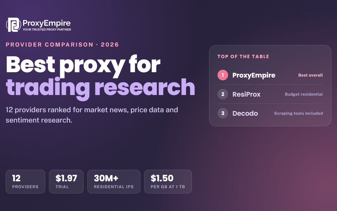 Best Proxy for Trading Research in 2026: 12 Providers Compared