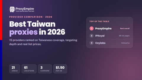 Taiwan proxies comparison 2026 - residential, mobile and datacenter Taiwanese IPs