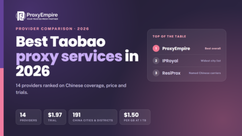 Best Taobao proxy services 2026 - Chinese residential and mobile IP proxies for Taobao compared