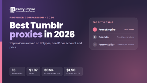 Best Tumblr proxies 2026 - residential, mobile and static proxies for Tumblr compared