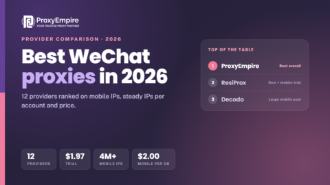 Best WeChat proxies 2026 - mobile and residential proxy providers for WeChat accounts compared