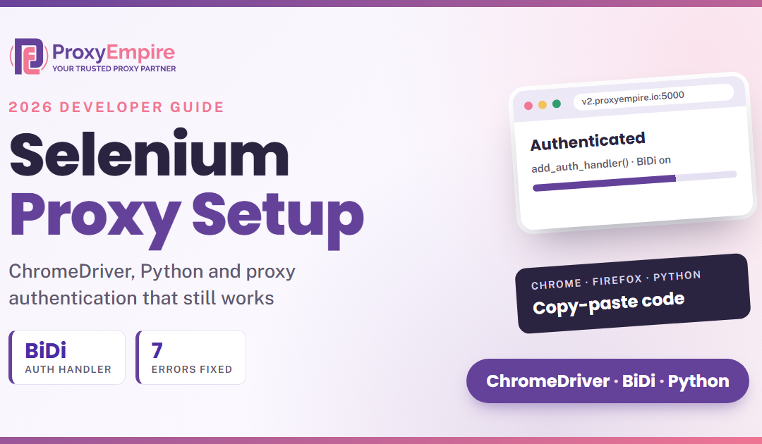 Selenium Proxy with ChromeDriver and Python: Authentication That Works in 2026