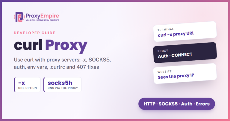 A curl command sending a request through an HTTP or SOCKS5 proxy, with the proxy's exit IP returned