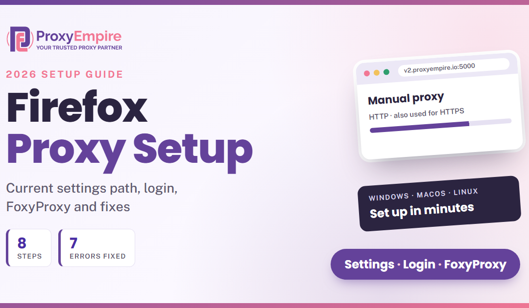 How to Set Up a Proxy in Firefox (2026): Settings, Login and FoxyProxy