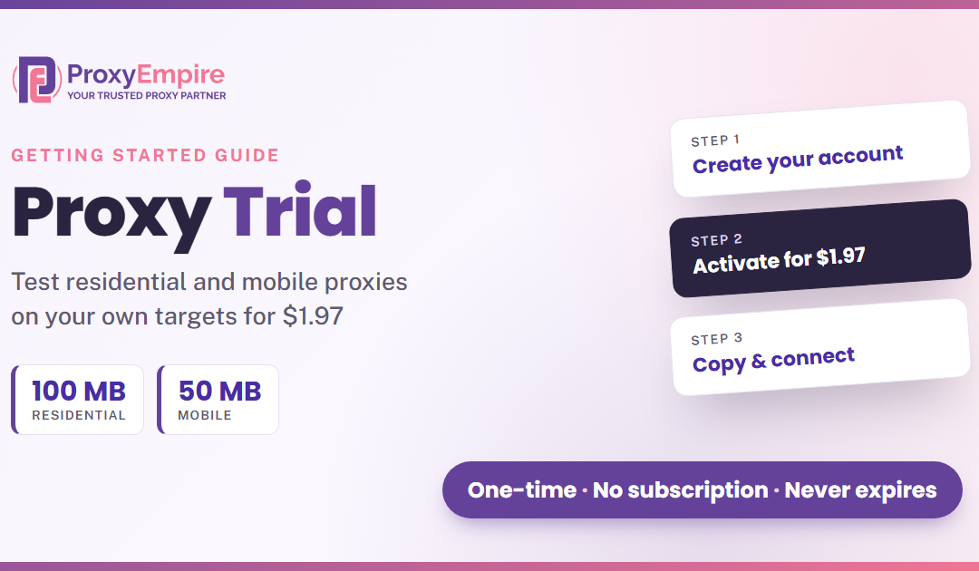 Proxy Trial: How to Set Up Your $1.97 ProxyEmpire Trial