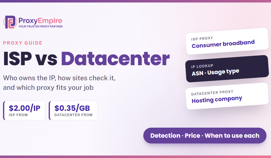 ISP vs Datacenter Proxies: Differences, Detection, Price and Which to Choose
