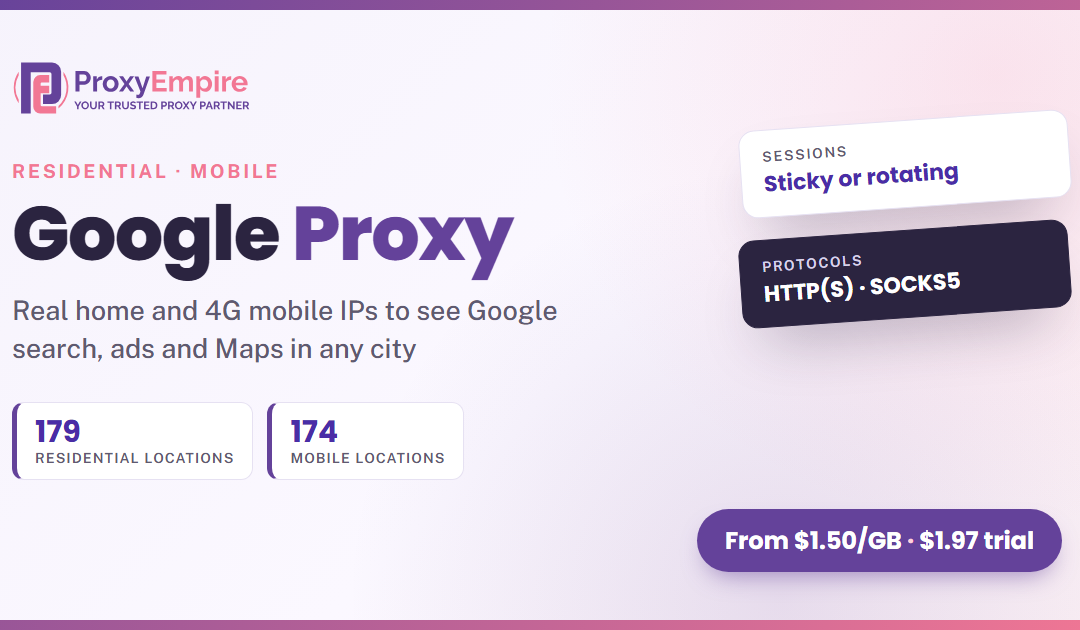 Google Proxies: Residential & Mobile IPs for Search, Ads and Accounts