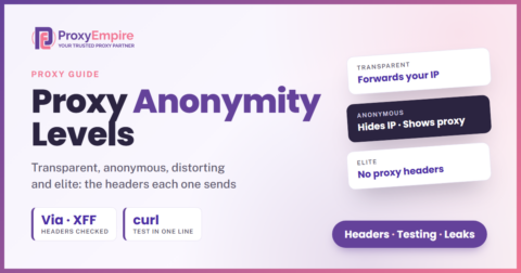 Proxy anonymity levels: which headers transparent, anonymous, distorting and elite proxies send to a website