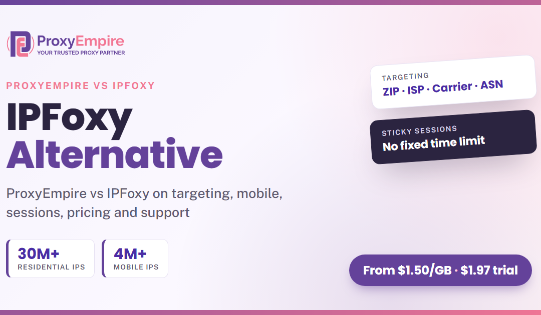 IPFoxy Alternative: ProxyEmpire vs IPFoxy