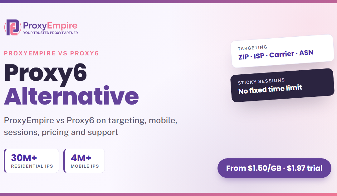Proxy6 Alternative: ProxyEmpire vs Proxy6