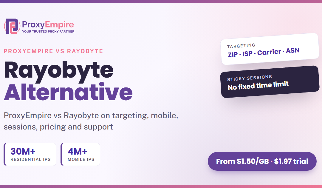 Rayobyte Alternative: ProxyEmpire vs Rayobyte