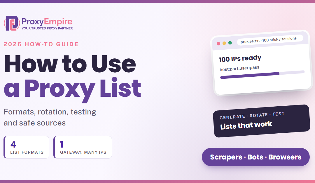How to Use a Proxy List: Formats, Rotation, Testing and Safe Sources