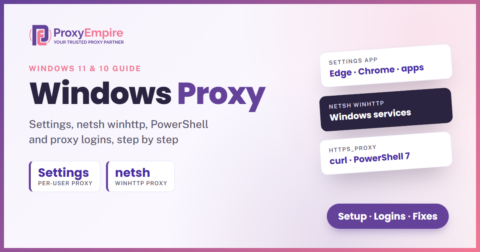 Windows proxy settings: Settings page, netsh winhttp and environment variables, and which apps use each