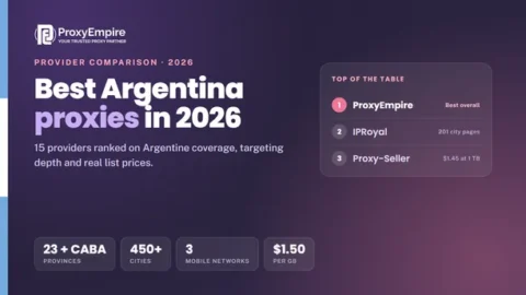 Argentina proxies comparison 2026 - residential, mobile and datacenter Argentine IPs on Personal, Movistar and Claro