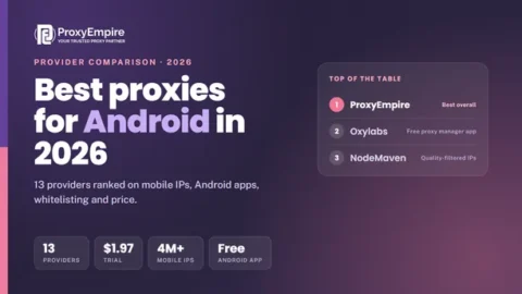 Best proxies for Android 2026 - mobile and residential proxy providers and Android proxy apps compared