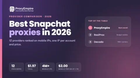 Best Snapchat proxies 2026 - mobile and residential proxies for Snapchat accounts compared