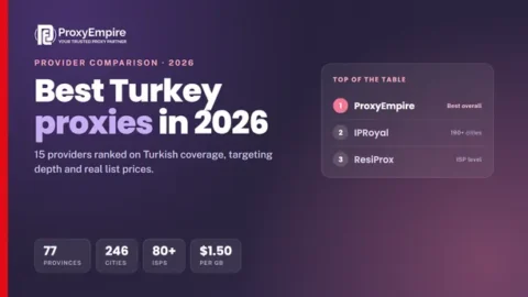 Turkey proxies comparison 2026 - residential, mobile and datacenter Turkish IPs