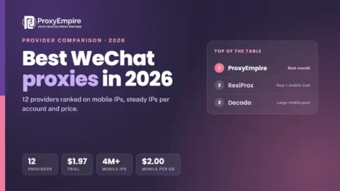 Best WeChat proxies 2026 - mobile and residential proxy providers for WeChat accounts compared