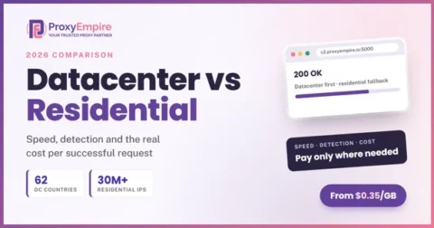 Datacenter proxies vs residential proxies: speed, detection and cost compared